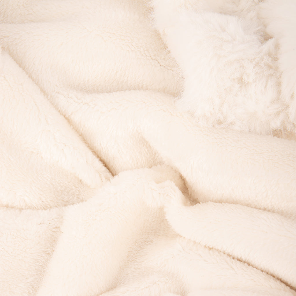 Couverture en fourrure blanche 130x160cm ALASKA
