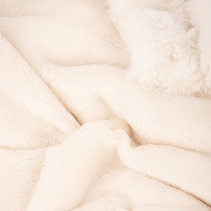 Couverture en fourrure blanche 130x160cm ALASKA
