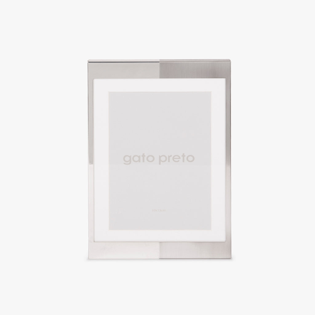 Moldura Tons Prateado 10x15 BRILLANTE Y CEPILLADO