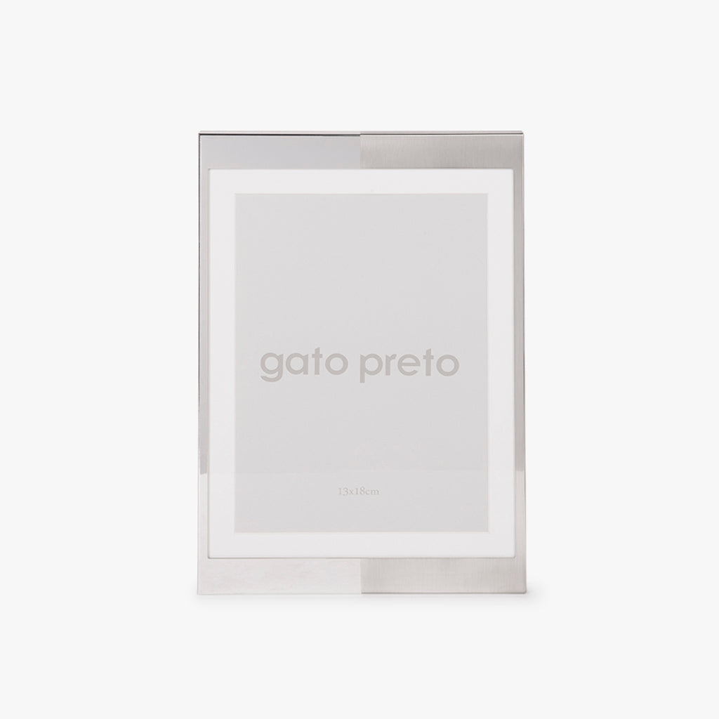 Moldura Tons Prateado 13x18 BRILLANTE Y CEPILLADO