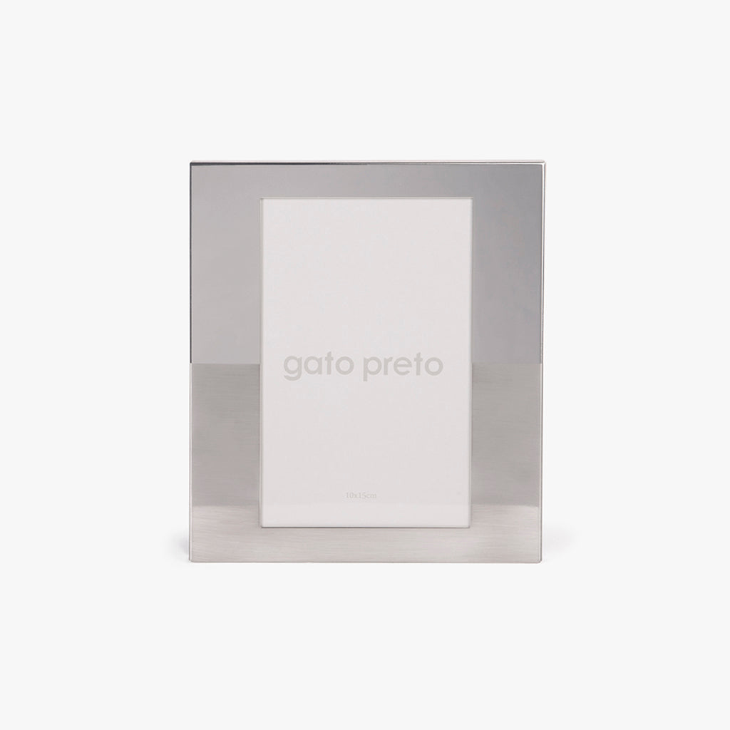 Moldura Tons Prateado 10x15 BRILLANTE Y CEPILLADO