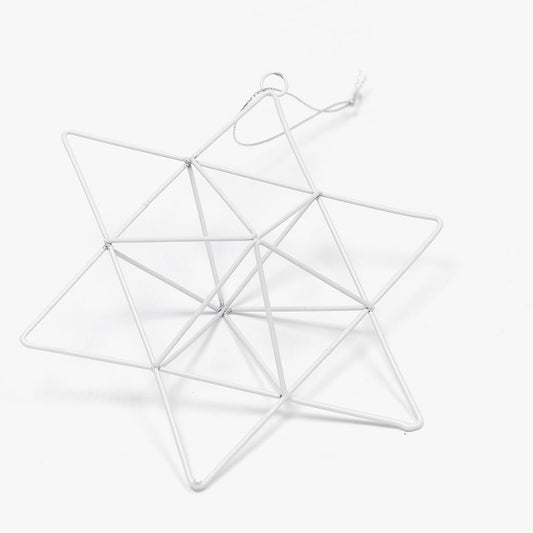 Estrela Metal Branca 16,5 cm