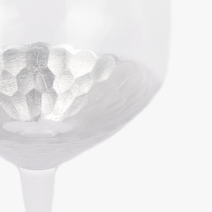 Vaso con pie alto plata (juego 4) BLISS