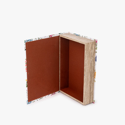 Caja libro blanca con flores33x22cm GARDEN MEMORIES