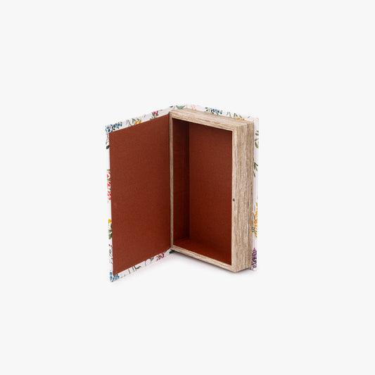 Caja libro blanca con flores 21x13cm GARDEN MEMORIES