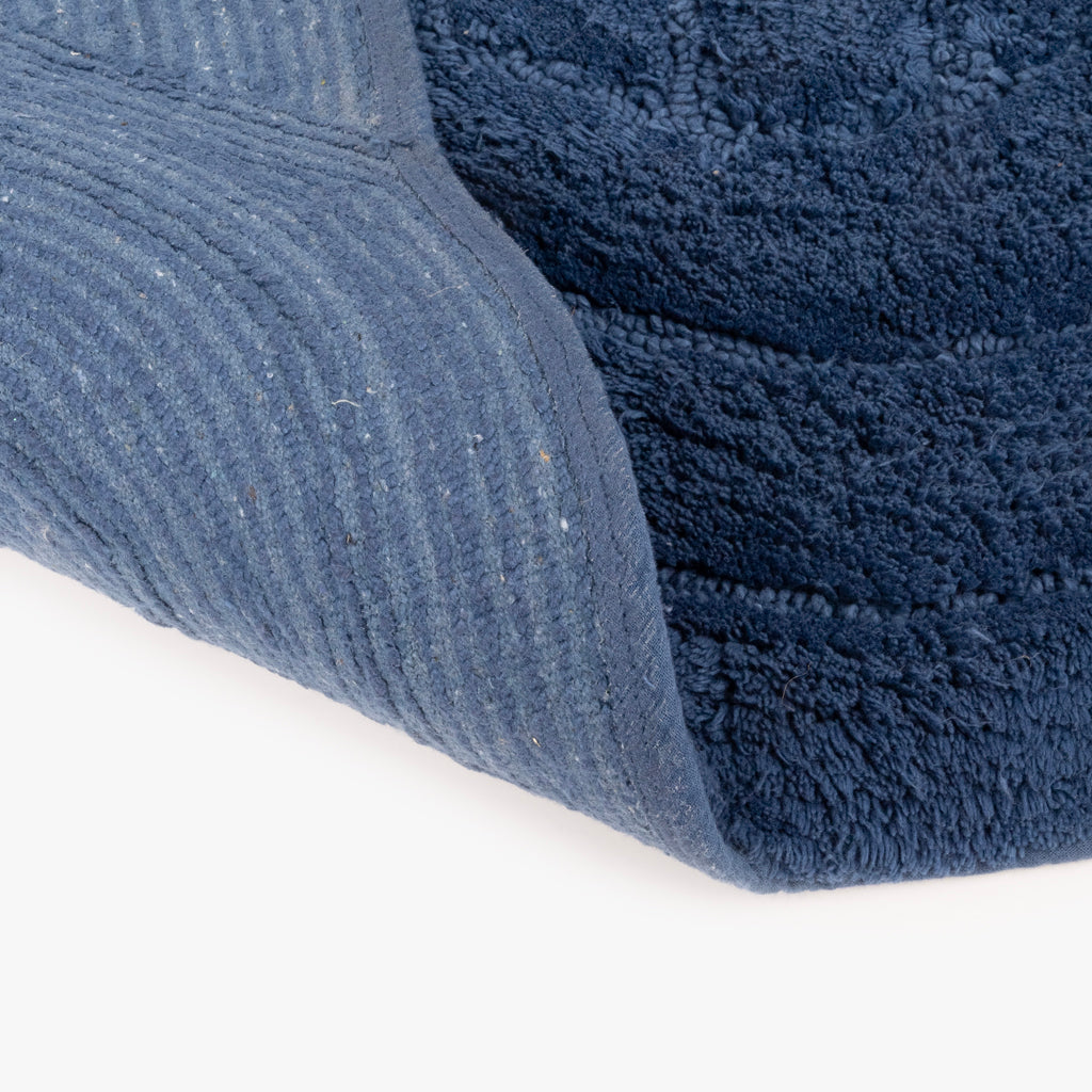 Tapete de baño de algodón azul entrelazado CORAL