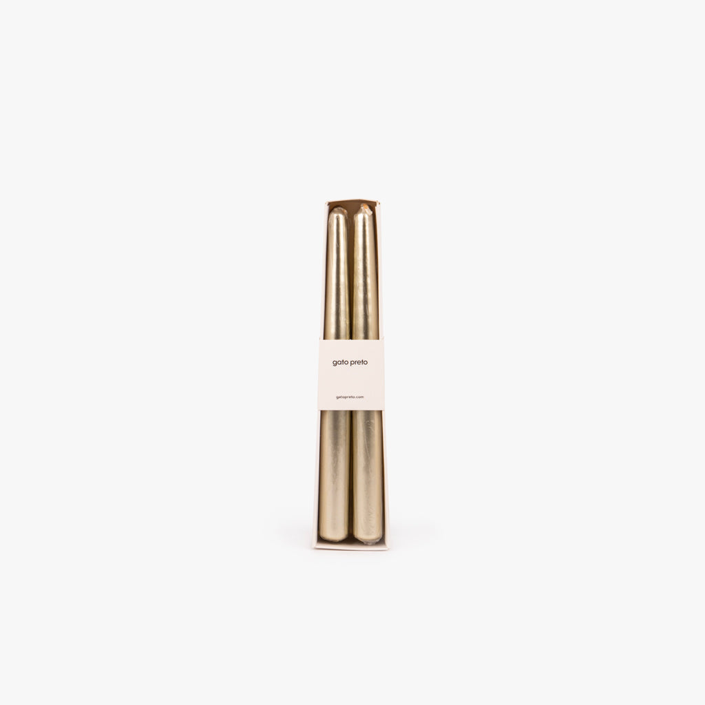 Conjunto de Velas Castiçal Dourada NOX