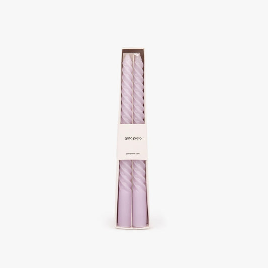 Caja de 4 velas espirales violetas 2x25cm MARSHMALLOW