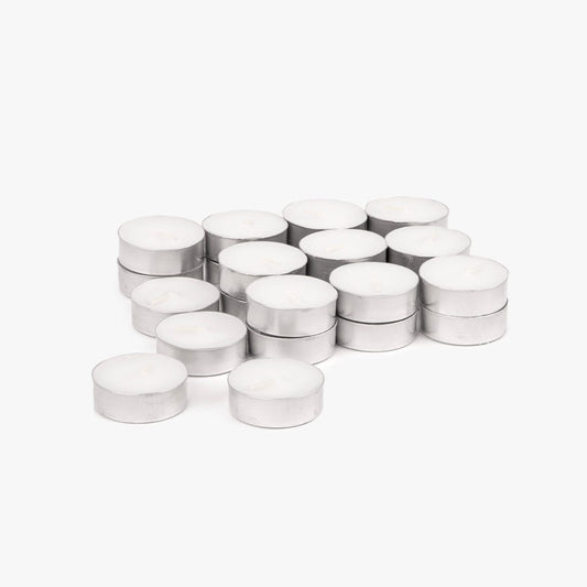 Caja de 24 velas tealight blancas NOX
