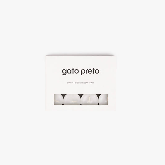 Caja de 24 velas tealight blancas NOX