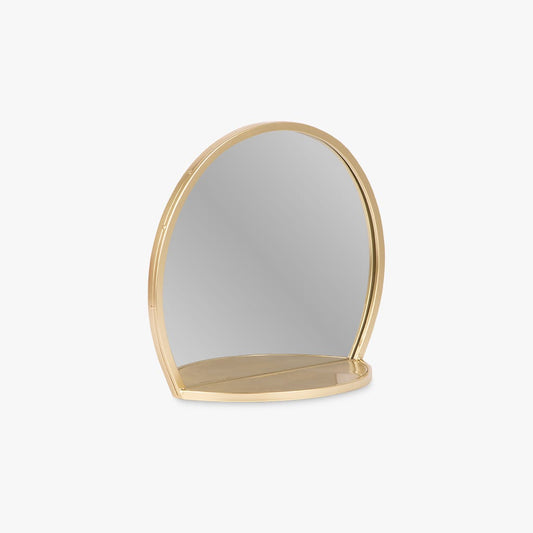 Espelho circular com prateleira dourado 45x37,5cm SOLIS