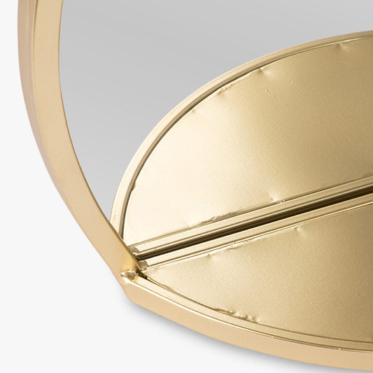 Espelho circular com prateleira dourado 45x37,5cm SOLIS