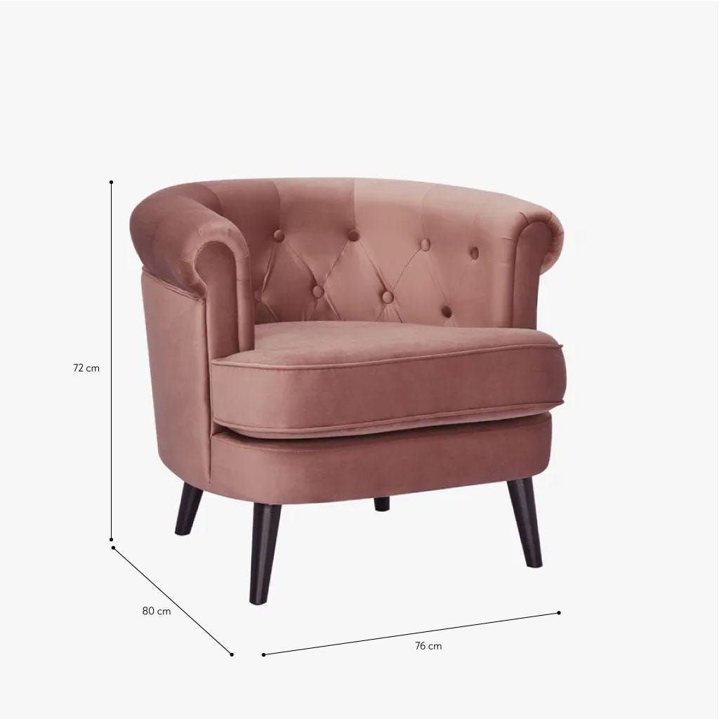 Fauteuil rose GINGER