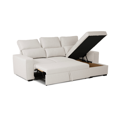Sofá - Cama 4 Lugares com Chaise Longue Reversível e Arrumação - HarperC1536BFSRG8242_C24