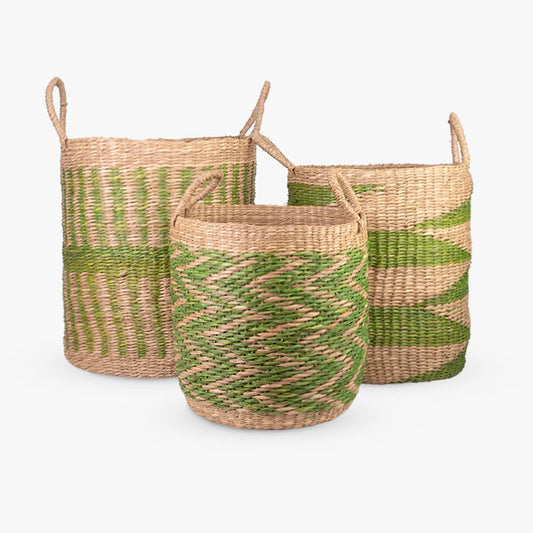 Cesta con asas verde d35 cm VINH