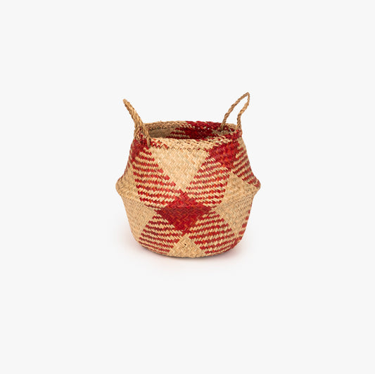 Cesto Seagrass Vermelho Pequeno BASSAC