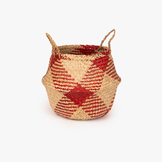Cesto Seagrass Vermelho Grande BASSAC