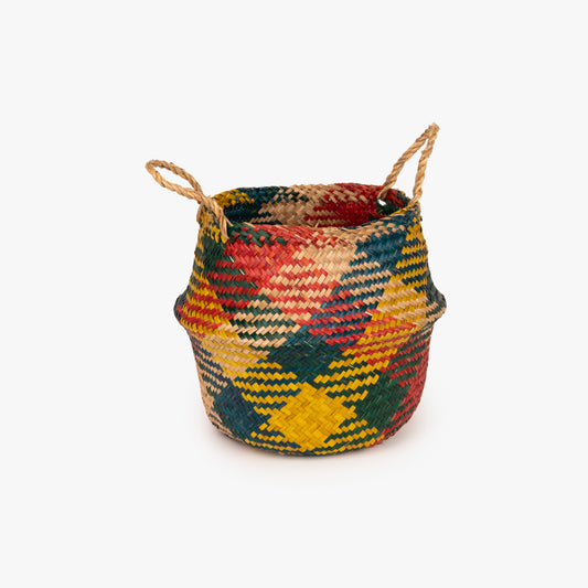 Cesto Seagrass Multicolorido Pequeno BASSAC