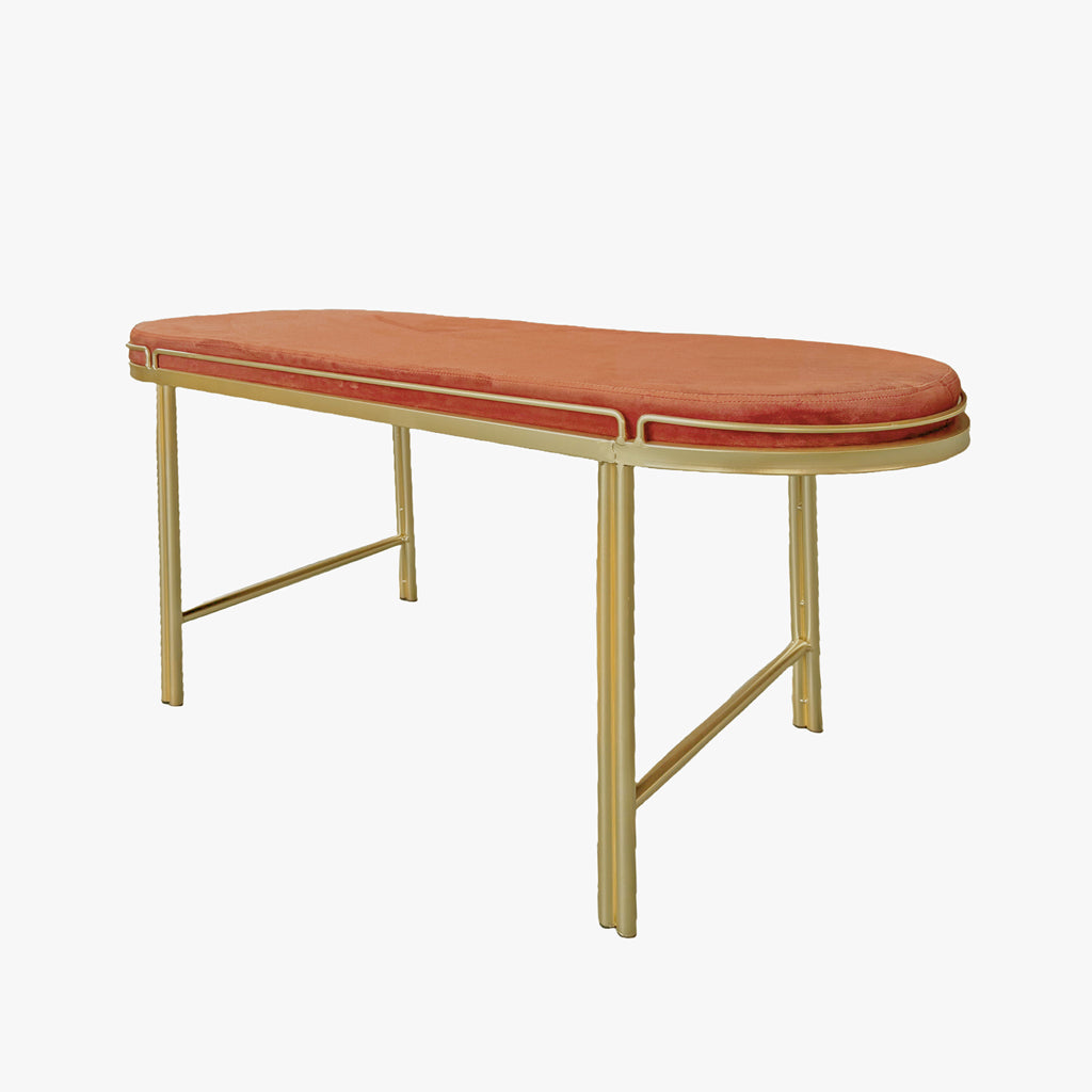 Banqueta Tijolo de Veludo e Metal FRIBURGO
