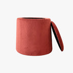 Velvet Brick Pouf with Pattern and Storage LUCENA
