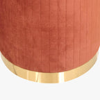 Velvet Brick Pouf with Golden Stripes ANDRIA