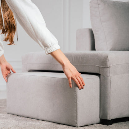 Sofá - cama de canto de 4 lugares com puff e arrumação extra – ZurieC999AFSRG3810_C24