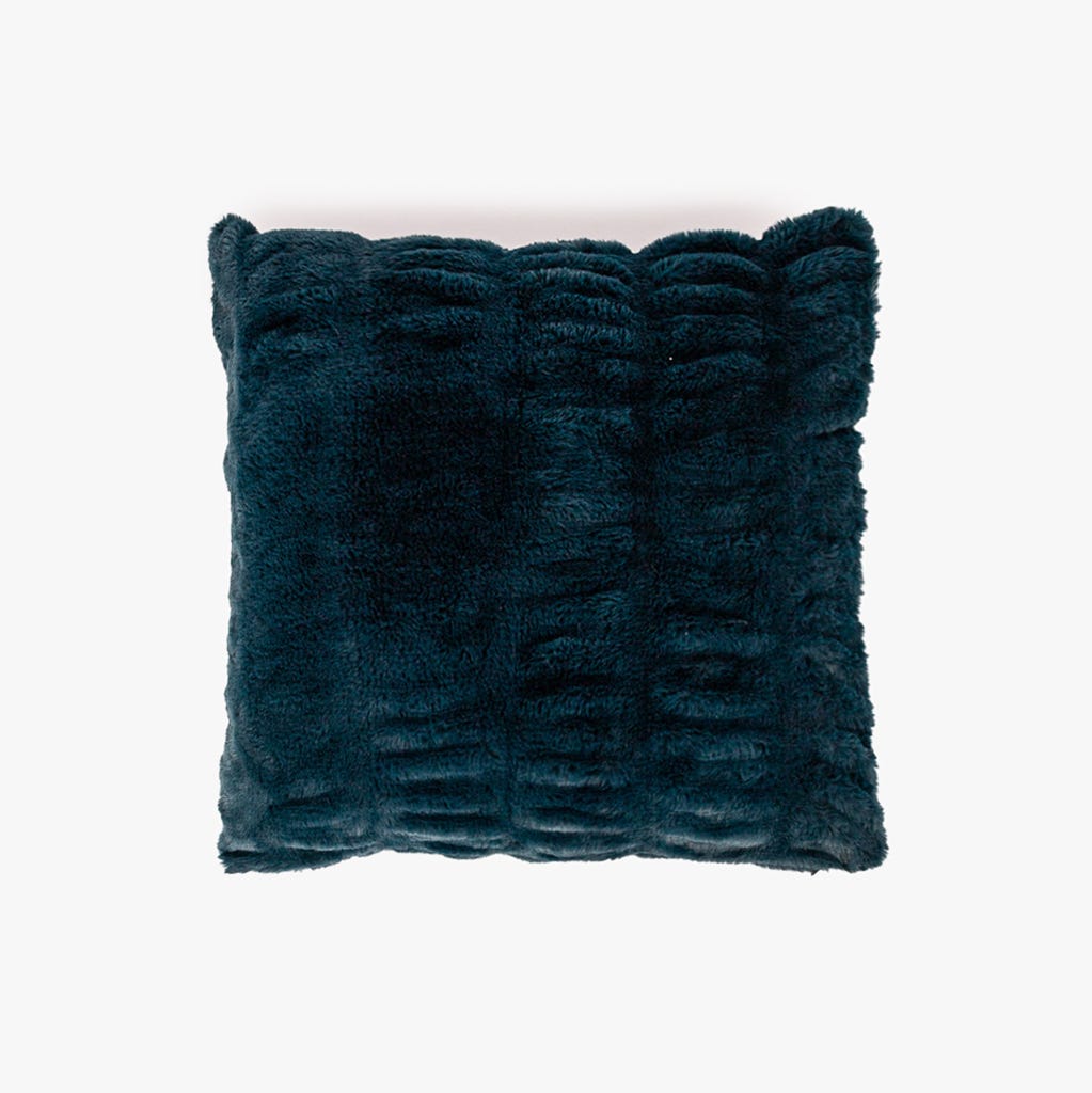 Capa de Almofada de Pelo Sintético Azul Escuro ALASKA