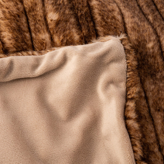 Couverture avec fourrure marron 145x170cm ALASKA
