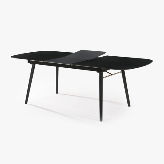 Black extendable dining table 150+30x90x75cm PERLIS