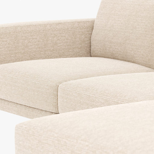 Sofá chaise longue direita natural BLOOM