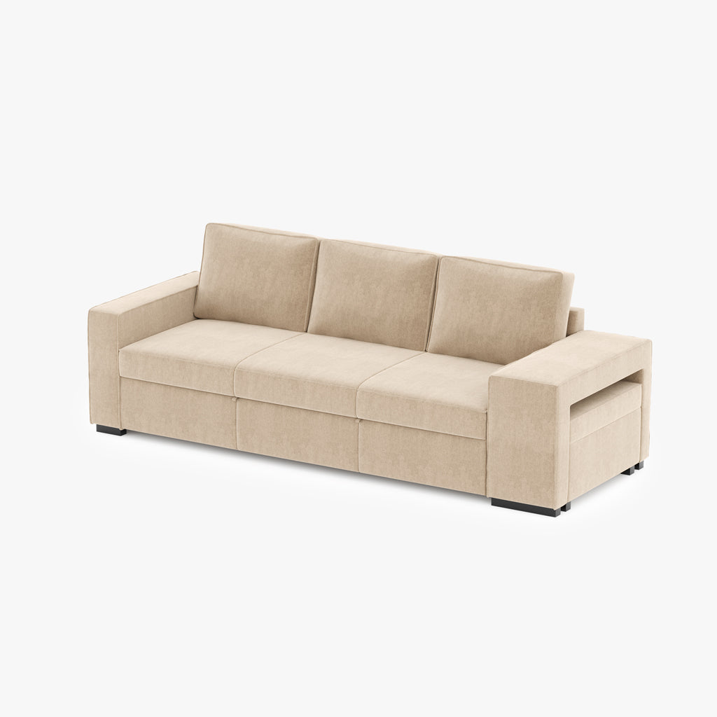 Sofá cama beige resistente
