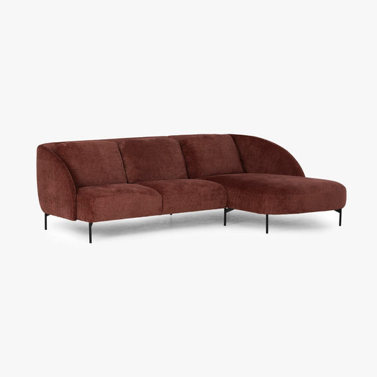 Canapé méridienne droit bordeaux ARLEN