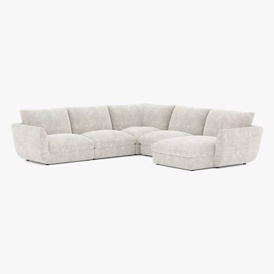 Módulo de sofá chaise longue braço direito bege DICAPRIO