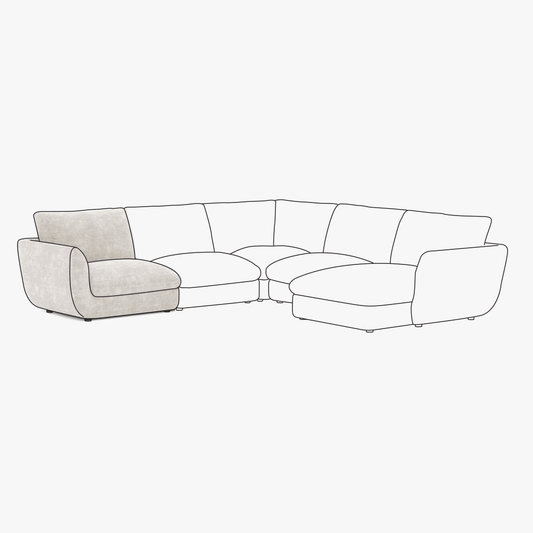 Módulo de sofá chaise longue braço direito bege DICAPRIO