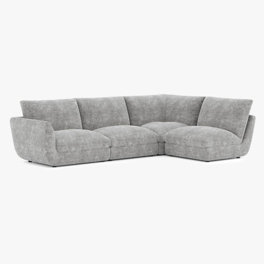 Módulo de sofa sin brazo gris DICAPRIO