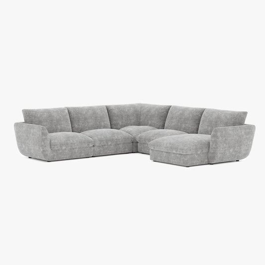 Módulo de sofa sin brazo gris DICAPRIO