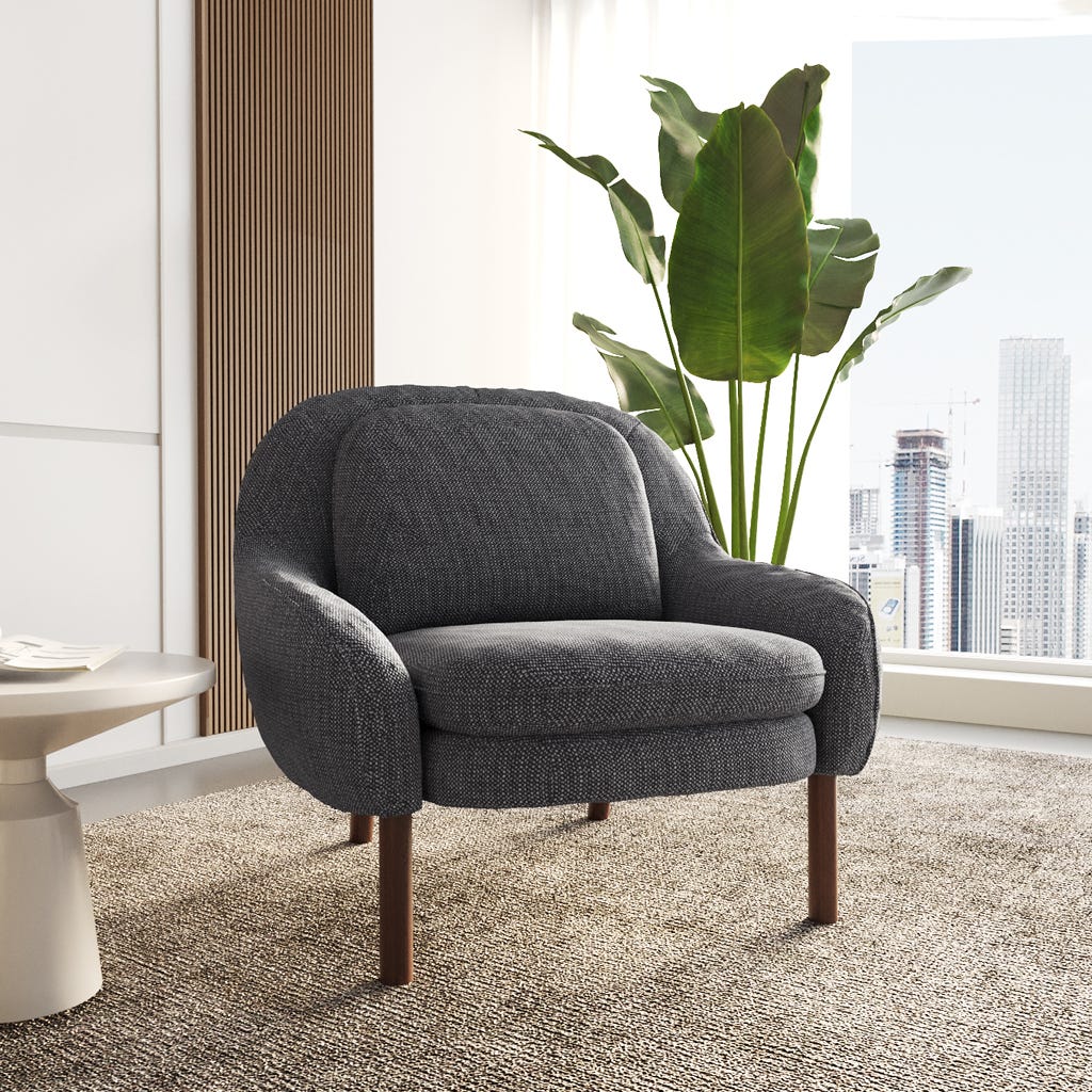 Black/grey armchair BULLOCK
