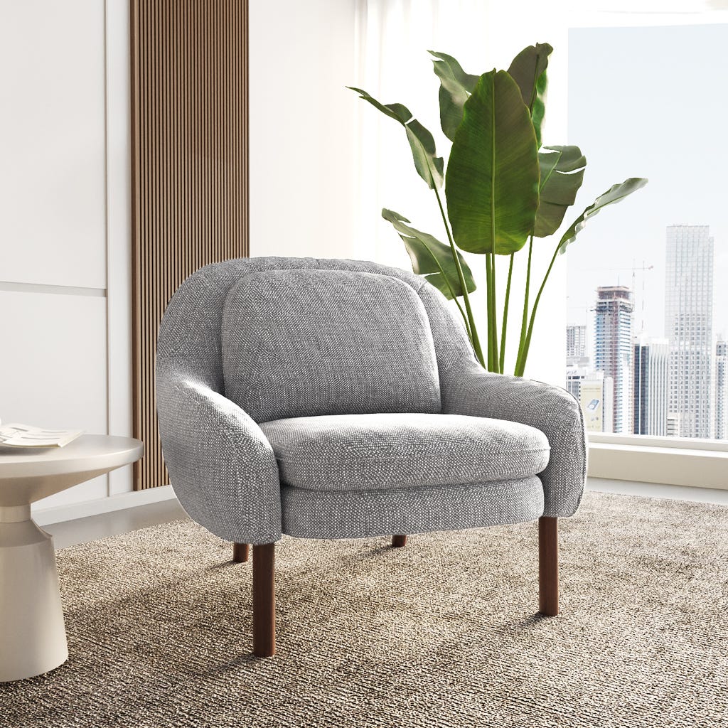 Grey armchair BULLOCK