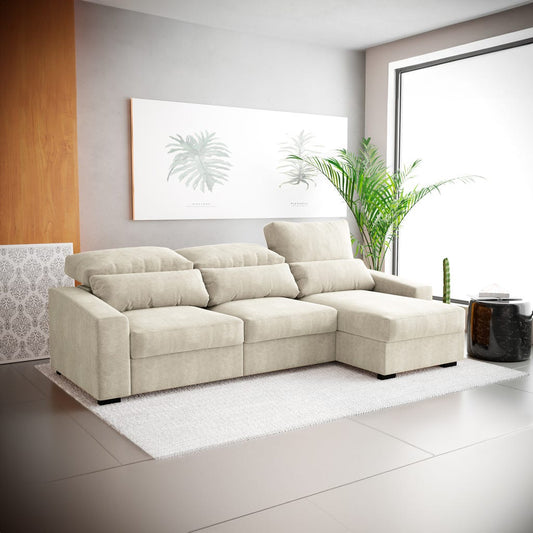 Beige chaise longue sofa KEEN