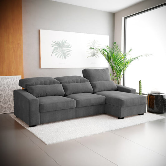 Anthracite chaise longue sofa KEEN