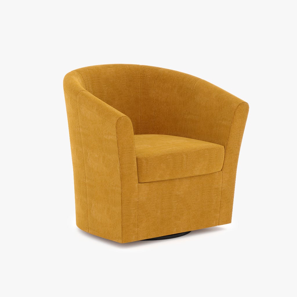 Armchair swivel yellow DUPARC