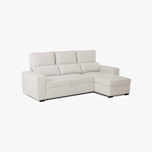 Sofa chaise longue bed beige SANDLER