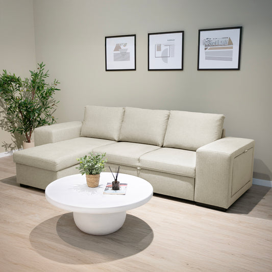 Sofá Chaise Longue e Sofá Cama Bege Banderas