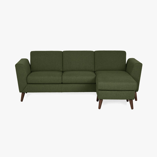 Sofá Canto 3 Lugares e Chaise Longue Verde Escuro Antonelly