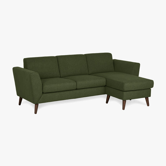 Sofá Canto 3 Lugares e Chaise Longue Verde Escuro Antonelly