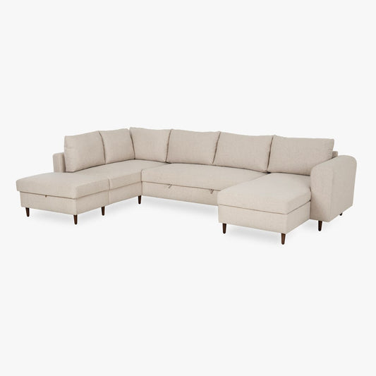 Sofá chaise longue esquerda bege CRAIG
