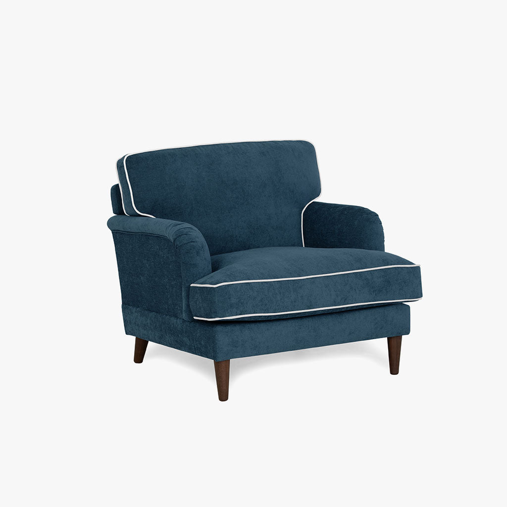 Cadeirão Confortável Azul Escuro/Bege SPENCER