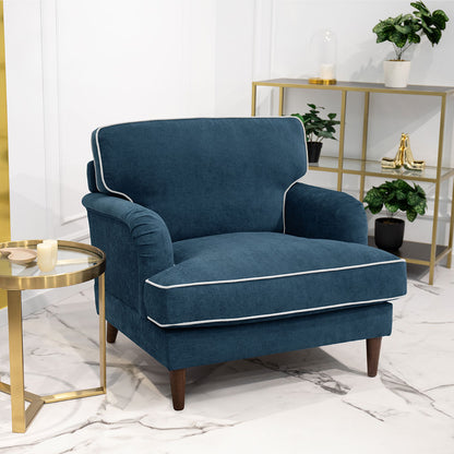 Cadeirão Confortável Azul Escuro/Bege SPENCER