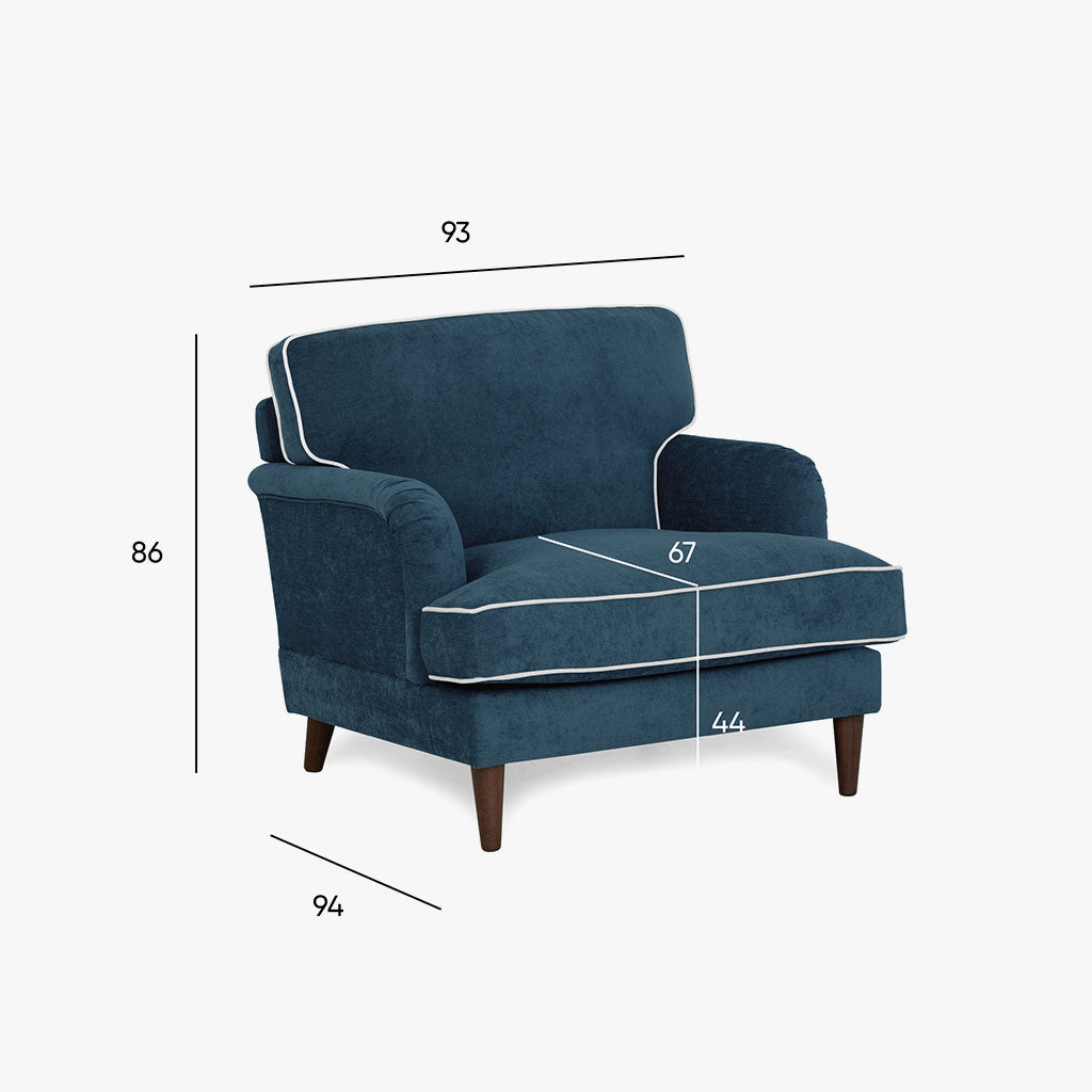 Cadeirão Confortável Azul Escuro/Bege SPENCER