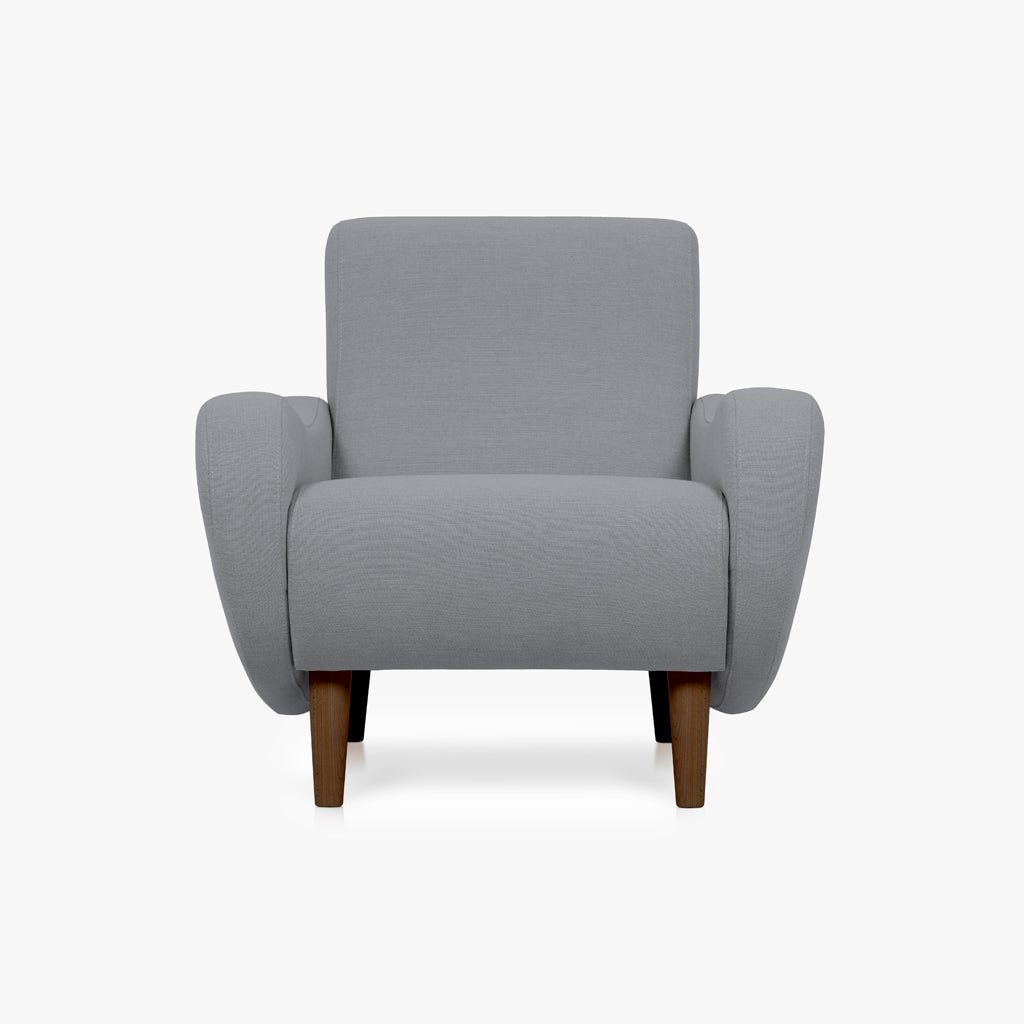 Fauteuil incurvé gris LIU